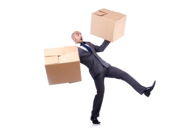 işadamı üzerinde beyaz izole kutusu