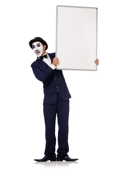 Funny man with blank board — Stock Photo, Image