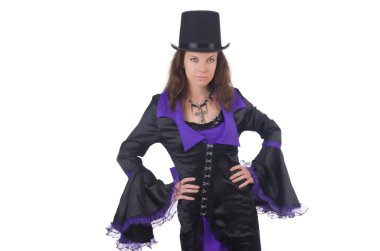 Kadın sihirbaz beyazların arasında.