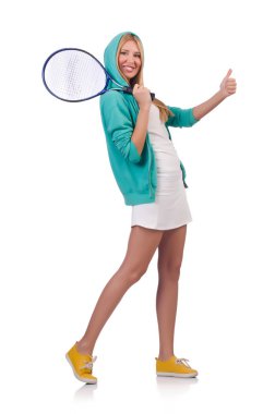 Tenis raquet olan kadın