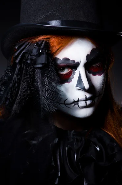 Woman satana in halloween concept — Stock Photo, Image