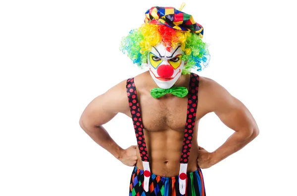 Grappige clown geïsoleerd op wit — Stockfoto