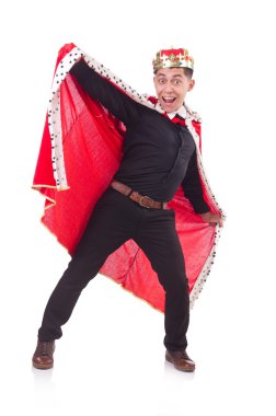 Taçlı bir iş adamı beyazlar içinde.