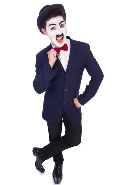 Personification of Charlie Chaplin on white — Stock Photo, Image