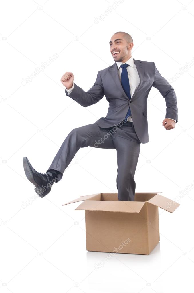 Businessman out of box