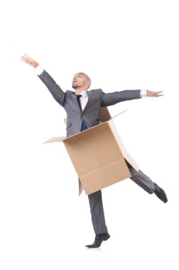 işadamı üzerinde beyaz izole kutusu