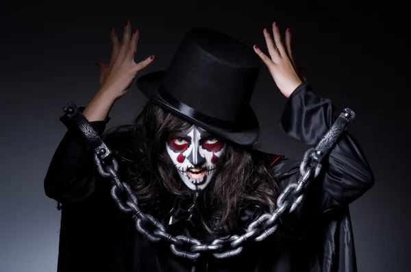 Monster chained in dark room — Stock Photo, Image