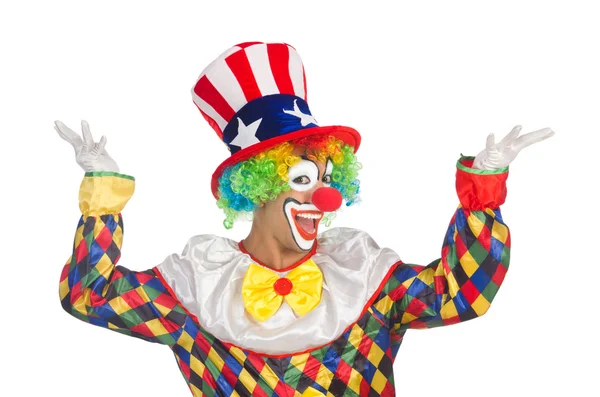 Clown con cappello e bandiera americana — Foto Stock