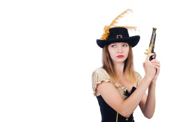 Beyaz tenli kadın korsan.