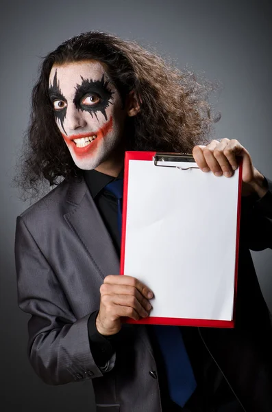 滑稽小丑与纸张粘合剂 — 图库照片