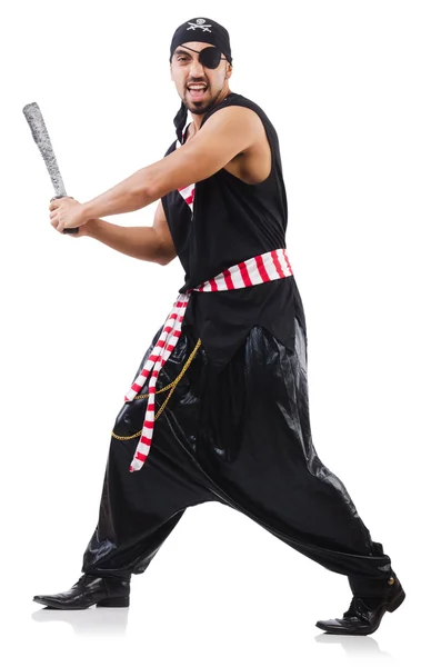 Человек в костюме пирата в стиле Хэллоуина — стоковое фото