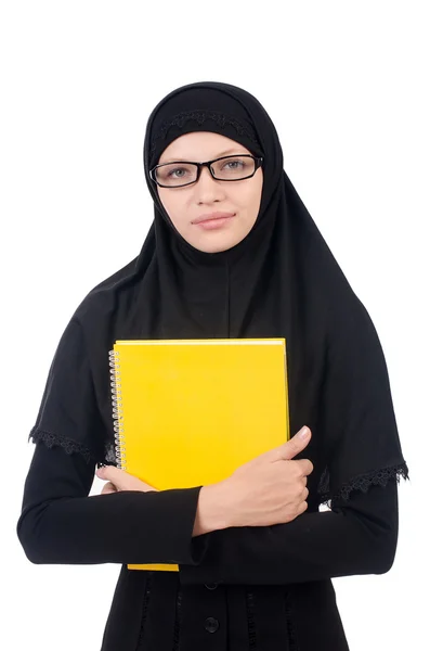 Jonge moslim studente met boeken — Stockfoto