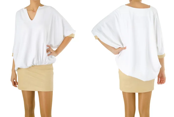 Módní koncept s ženské oblečení na bílém — Stock fotografie