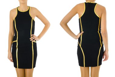 Beyaz kadın kıyafetleri ile moda konsepti