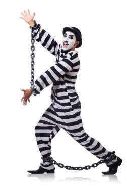 komik adam beyaz pranga ile sağlamlılık maskesi