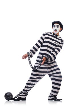 komik adam beyaz pranga ile sağlamlılık maskesi