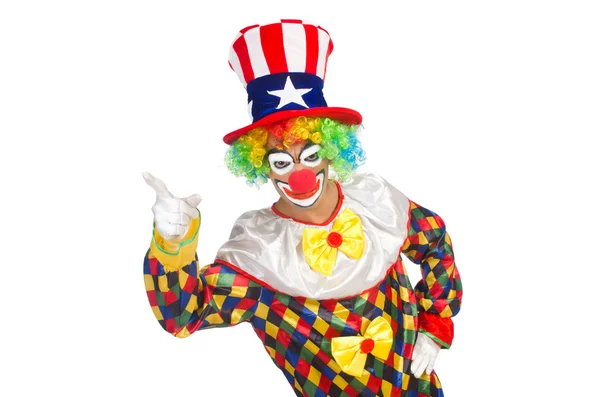Clown mit Hut und amerikanischer Flagge — Stockfoto