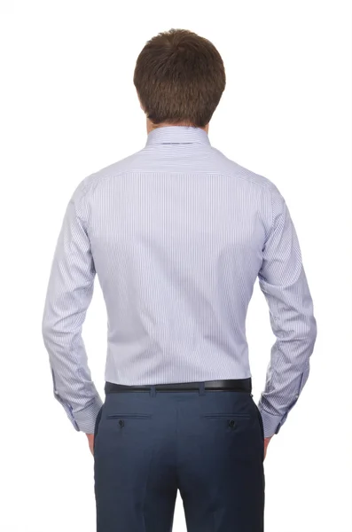 Modello maschile con camicia isolata su bianco — Foto Stock