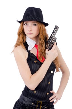 Kadın gangster beyazda izole edilmiş