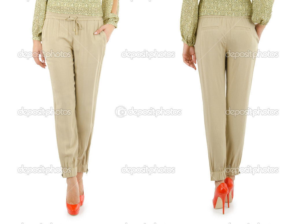 Trousers on the model isolated