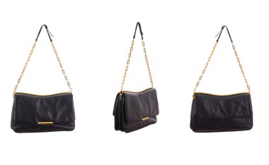 Kadın çantası beyaz arka planda izole edilmiş.