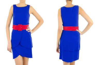 Beyaz kadın kıyafetleri ile moda konsepti