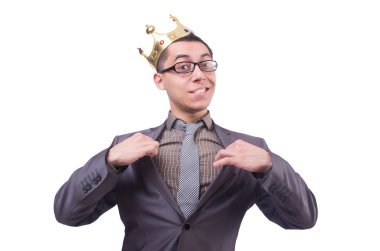 Kral işadamı beyazla izole edilmiş