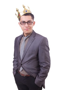Kral işadamı beyazla izole edilmiş