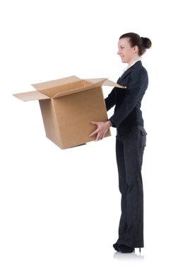 kadın iş kadını beyaz kutular