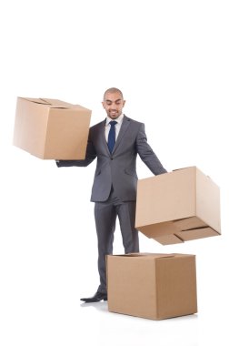 işadamı üzerinde beyaz izole kutusu