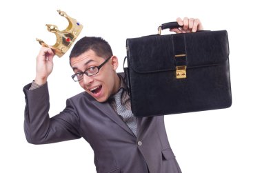 Kral işadamı beyazla izole edilmiş