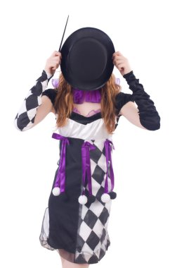 Sihirbaz kadın beyaz değnekle