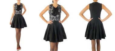 Beyaz kadın kıyafetleri ile moda konsepti