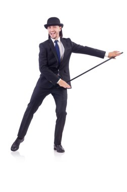 adam beyaz baston ile dancing