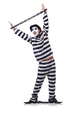 komik adam beyaz pranga ile sağlamlılık maskesi