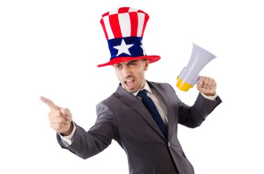 adam hoparlör ve Amerikan şapka