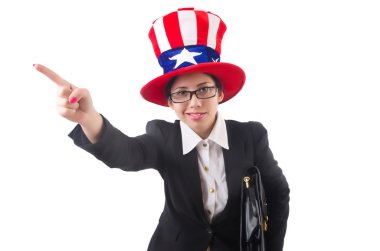 Amerikan sembollü kadın işadamı