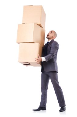 işadamı üzerinde beyaz izole kutusu