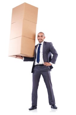işadamı üzerinde beyaz izole kutusu