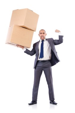 işadamı üzerinde beyaz izole kutusu