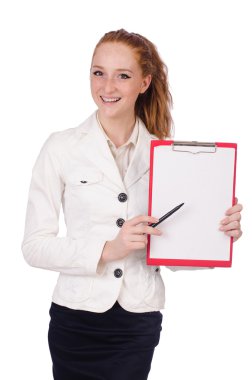 genç bir öğrenci ile cilt üzerinde beyaz