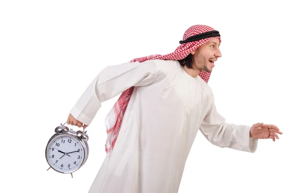 Araber im Zeitkonzept auf weiß — Stockfoto