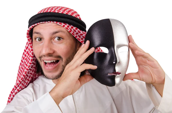 Árabe en concepto de hipocresía sobre blanco — Foto de Stock