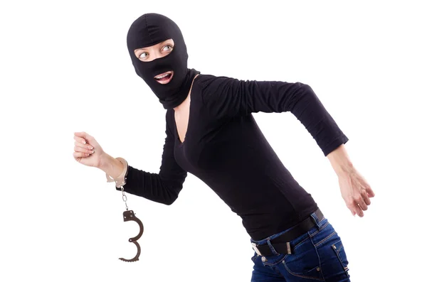 Junge Kriminelle mit Handschellen — Stockfoto