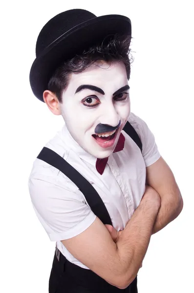 Personificação de Charlie Chaplin em branco — Fotografia de Stock