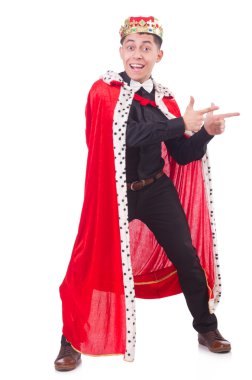 Taçlı bir iş adamı beyazlar içinde.