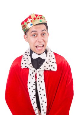 Taçlı bir iş adamı beyazlar içinde.