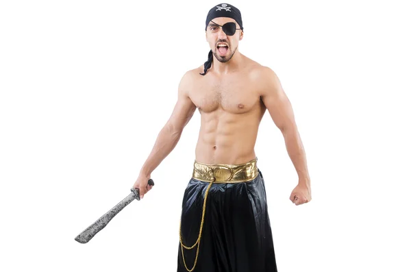 Uomo in costume da pirata nel concetto di Halloween — Foto Stock