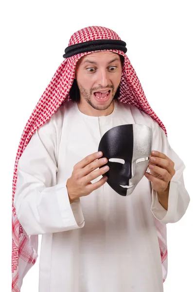 Arab v pokrytectví koncepce na bílém pozadí — Stock fotografie