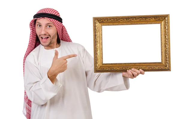 Араб с рамкой на белом — стоковое фото